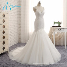2017 Beading Pleat Tulle Rhinestone Wedding Dress Custom Made